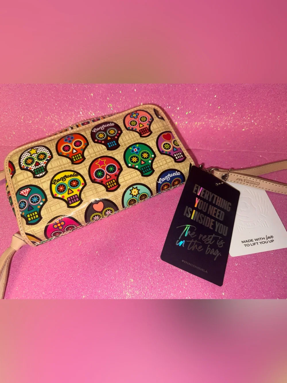 Consuela Wristlet Wallet Sug Sugar Skull
